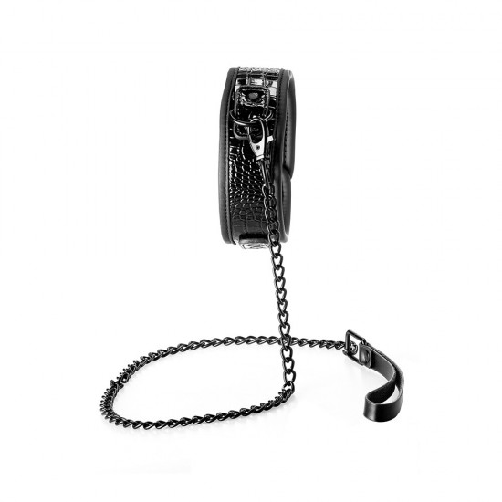 Blaze Luxury Fetish Collar And Leash Black Blaze Luxury Fetish Collar And Leash Black