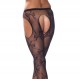 Crotchless Black Fishnet Lace Detail Tights