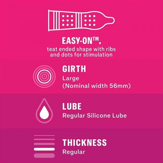 Durex Pleasure Me Ribbed And Dotted Condoms 12 Pack