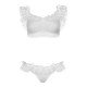 Leg Avenue Lace Ruffle Crop Top and Panty UK 8 to 14