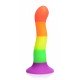 Proud Rainbow Silicone Dildo with Harness