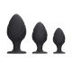 Ouch Silicone Swirled Butt Plug Set Black