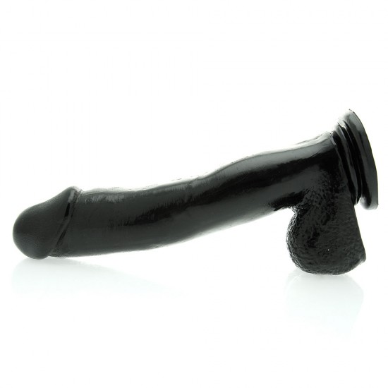 Basix 12 Inch Dong With Suction Cup Black