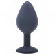 Medium Black Jewelled Silicone Butt Plug